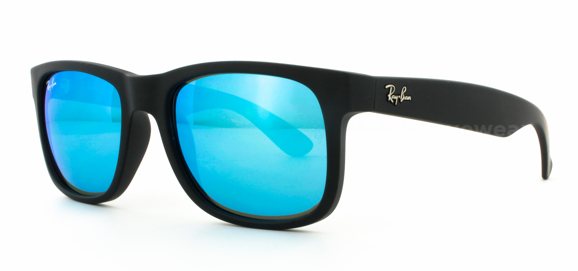 ray ban rb4165 justin sunglasses rubber gradient blue frame tra