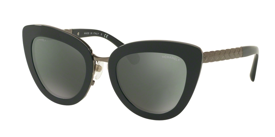 Chanel Sunglasses 5286 c.501/S6 Black Square Frames Gold Logos